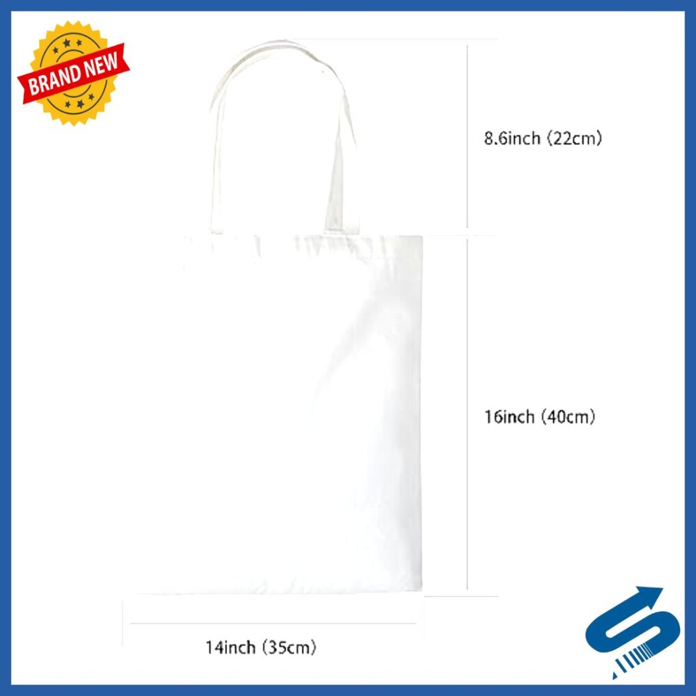 Blank Canvas Tote Bags Bulk Sublimation DIY Crafting Reusable Polyester Grocery - Picture 4 of 7